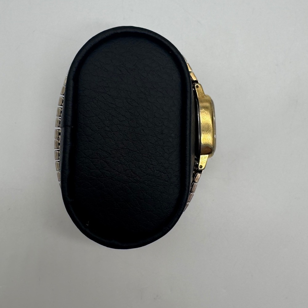 Vintage Timex Quartz Watch Gold Tone Cushion Case Expansion Band needs bat - Picture 9 of 13